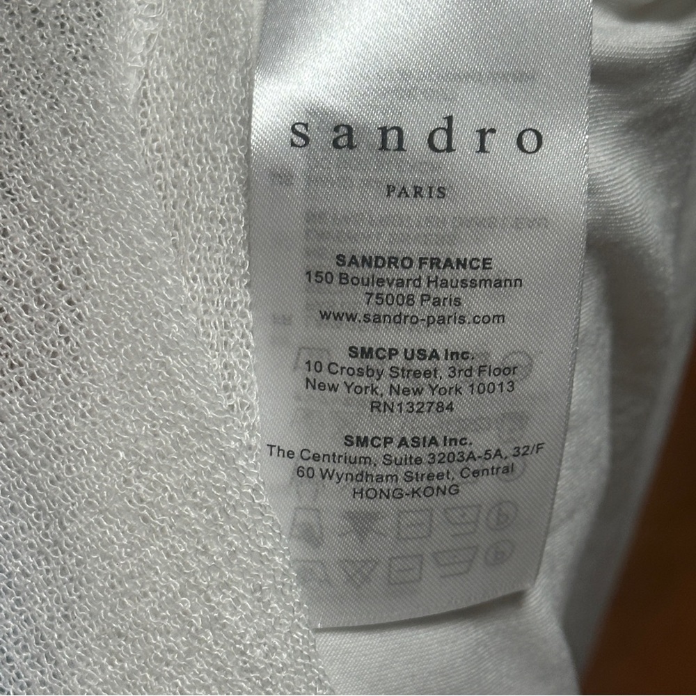 Sandro Runway V-Neck Knit Midi Dress Red Blue White Size 1 (US Small) - Picture 3 of 12